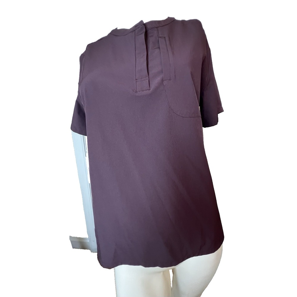 Figs Technical Collection W22SW1007 Scrub Top Maroon Women's Medium